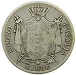 Italia 5 lire 1811 M . Kingdom of Napoleon. ... 