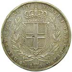 Italia. 5 lire. 1842 Cerdeña. Carlo ... 