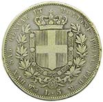 Italia. 5 lire. 1851 P .Cerdeña .Víctor ... 