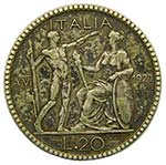 Italia . 20 lire 1927 R Yr VI . Vittorio ... 