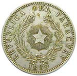 Paraguay 1 Peso 1889 . (km#5) REPUBLICA DEL ... 