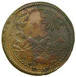 Peru, Quarto de peso 1823 . Republic. AE ... 