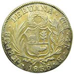 Peru . 4 reales 1836 B Cuzco. (km#151.1) ... 