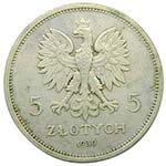 Polonia 5 Zlotych. 1930. (Y#19.1) Cenntenial ... 