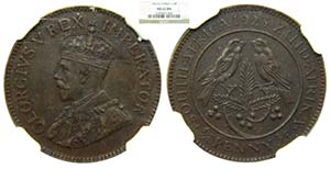South Africa 1/4 Penny 1923 Georgivs V ... 