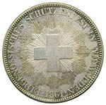 Suiza 5 Franc  1861 (X#S6)  24,96  gr ag. ... 