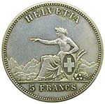 Suiza 5 Franc  1863 ... 