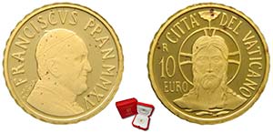 Vaticano 10 euro 2015 . Pontificato di S.S ... 
