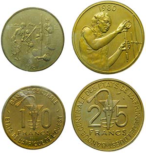 West african states. conjunto 2 monedas ... 