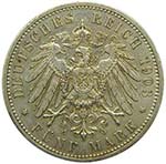 Alemania.Baden. 5 Mark. 1903 G.  Friedrich ... 
