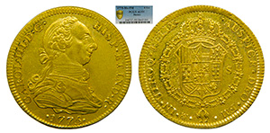 Carlos III (1759-1788). 1775 FM. 4 Escudos. ... 