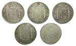 Carlos IV (1788-1808). Lote 5 monedas de 4 ... 
