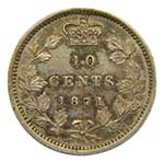 Canada 1871. 10 Cents. (km#3). Victoria.