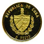 Cuba 2005. 5 Pesos (km#745). 1,24 gr Au. ... 