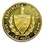 Cuba 1990. 50 pesos (km#300). 15,55 gr Au ... 