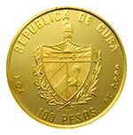 Cuba 1991. 100 pesos (km#535). 31,13 gr Au ... 
