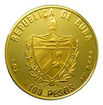 Cuba 1992. 100 pesos (km#536). 31 gr Au ... 