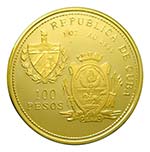 Cuba 1993. 100 pesos (km#538). 30,99 gr Au ... 