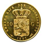 Netherlans 1897. 10 Gulden. Guillemina. ... 