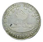 Bolivia. 8 soles. 1842 LR. Potosí. ... 