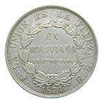 Bolivia. Boliviano. 1874 ... 
