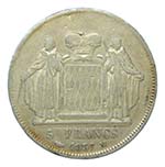 Mónaco. 5 Francs. 1837 M. (KM#96) ... 