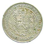 Perú. 1 peseta. 1880 BF. Lima. (KM#200.1). ... 
