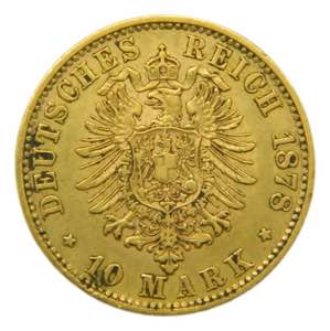 Alemania Wütemberg. 10 mark 1878 F. Karl ... 