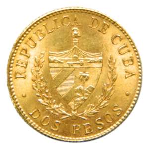 Cuba. 1916. 2 pesos. (Km#17) 3,35 g AU. ... 