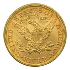 Estados Unidos. 5 dolares. 1894 (km#101) ... 