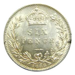 Gran Bretaña. 6 six pence 1888. (km#760) ... 