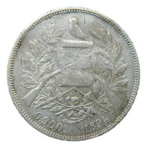 Guatemala. Peso 1894 (KM#210) 24,64 g AR. 