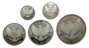 Indonesia Republic. Set 5 monedas 1970. ... 