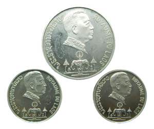 Laos 1975 serie de 3 monedas 2x5000 kip y ... 