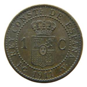 ESPAÑA / SPAIN. Alfonso XIII. 1911 PCV. 1 ... 