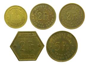 CONGO BELGA / BELGIAN CONGO. Lote 5 monedas. ... 