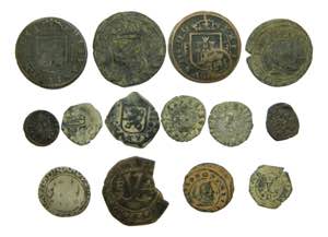 ESPAÑA / SPAIN. Lote de 14 monedas. Siglos ... 