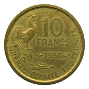 FRANCIA / FRANCE. 1950. París. 10 francos. ... 