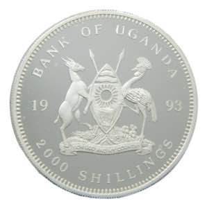 UGANDA. 1993. 2000 Shillings. (KM#38). Ar. ... 