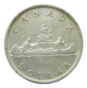 CANADA. Jorge VI. 1947. 1 dólar. (KM#37). ... 