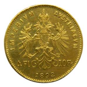 AUSTRIA. Francisco José I. 1892. 4 florines ... 