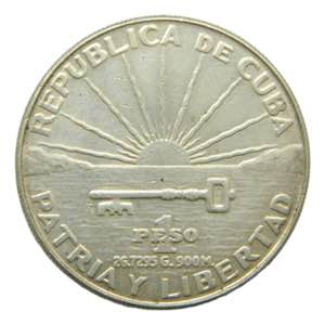 CUBA. (1953). Peso. (KM#29). Ar. 