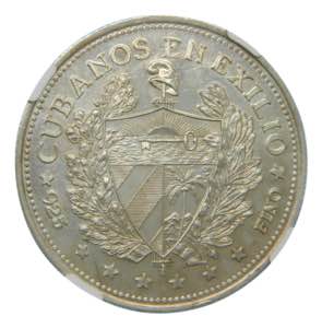 CUBA 1965. peso. Souvenir. NGC . Reede edge.