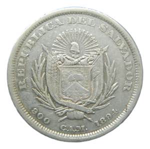 EL SALVADOR. 1894 C.A.M. Peso. Colón. ... 