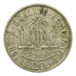 HAITI.  1907. 20 céntimos. (KM#55). Cu-Ni. 