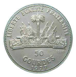 HAITI. 1977. 50 gourdes. (KM#130.1). Ar. ... 