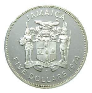 JAMAICA. 1974. 5 dólares. (KM#62). Ar. 