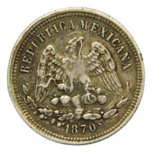 MEXICO. 1870 Go S Guanajuato. 25 centavos. ... 