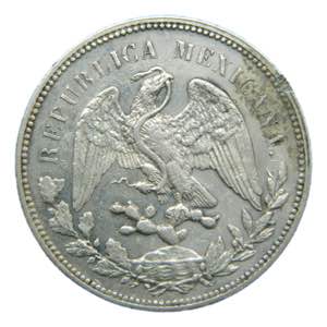 MEXICO. 1908 Mo GV. Peso. (KM#409.2). Ar. 