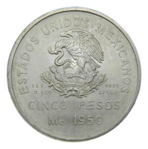 MEXICO. 1950. 5 pesos. (KM#466). Ar. 